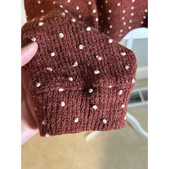 Papermoon Twist Back Sweater Crimson White Pom Pom Size Large - Picture 3 of 8